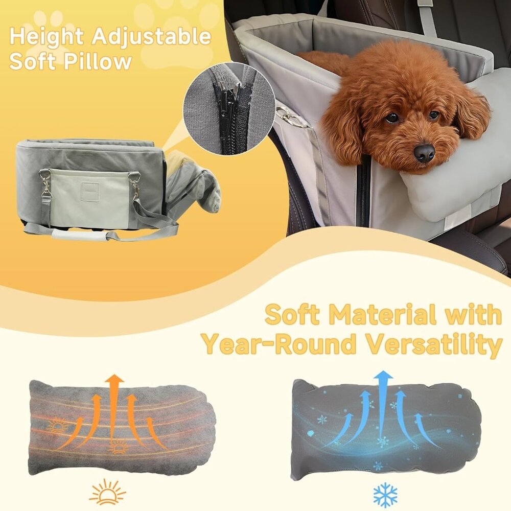 Tranquitas Center Console Dog Car Seat for Small Dogs up to 15 Pounds NEW - Picture 3 of 6